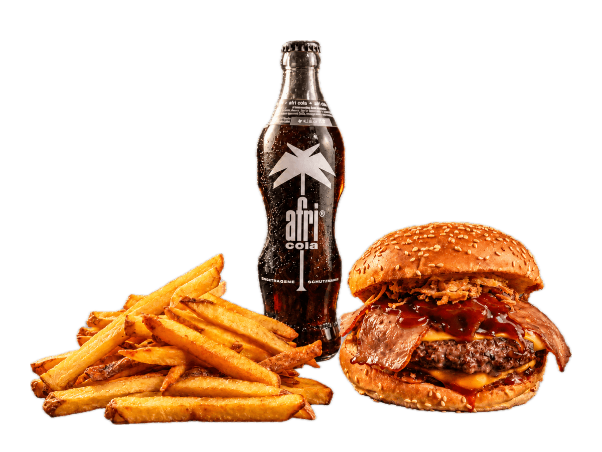 3H's Menü mit Burger, Pommes und Getränk