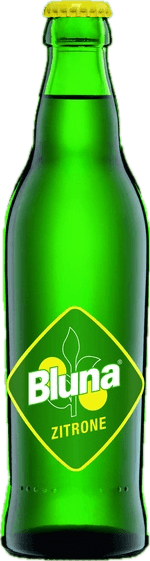 Grüne Glasflasche Bluna Zitrone